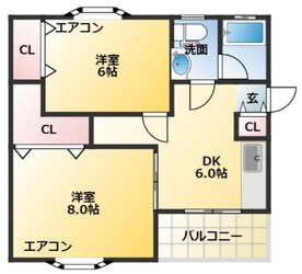 大谷口コーポAの物件間取画像